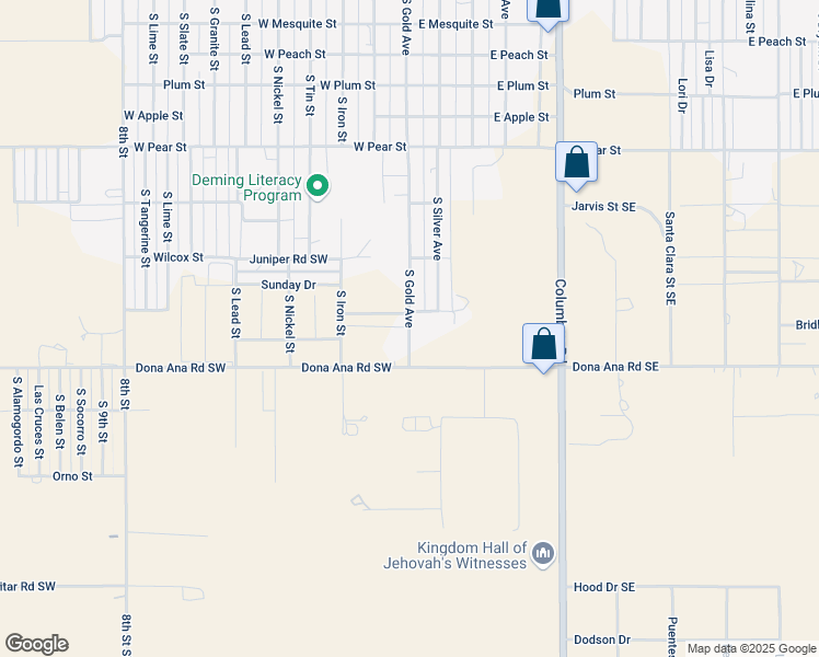 map of restaurants, bars, coffee shops, grocery stores, and more near 2815 South Gold Avenue in Deming