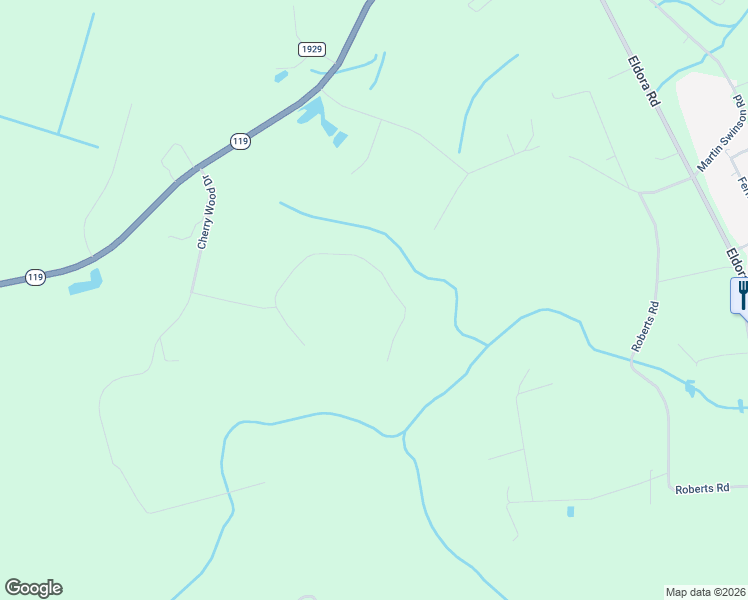 map of restaurants, bars, coffee shops, grocery stores, and more near 5312 May Road in Ellabell