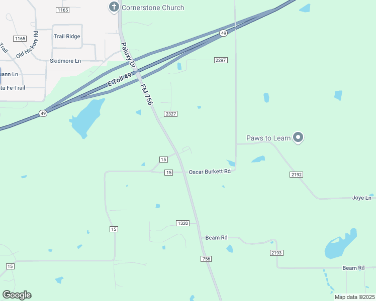 map of restaurants, bars, coffee shops, grocery stores, and more near 16306 Farm to Market Road 756 in Tyler