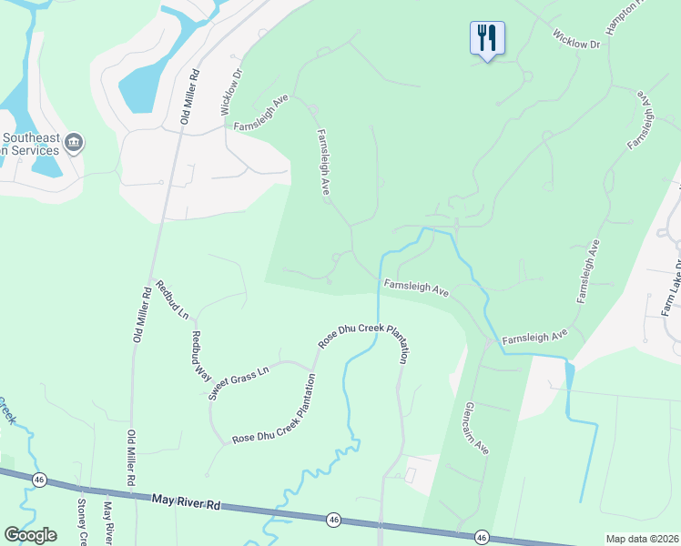 map of restaurants, bars, coffee shops, grocery stores, and more near 11 Lynnfield Place in Bluffton