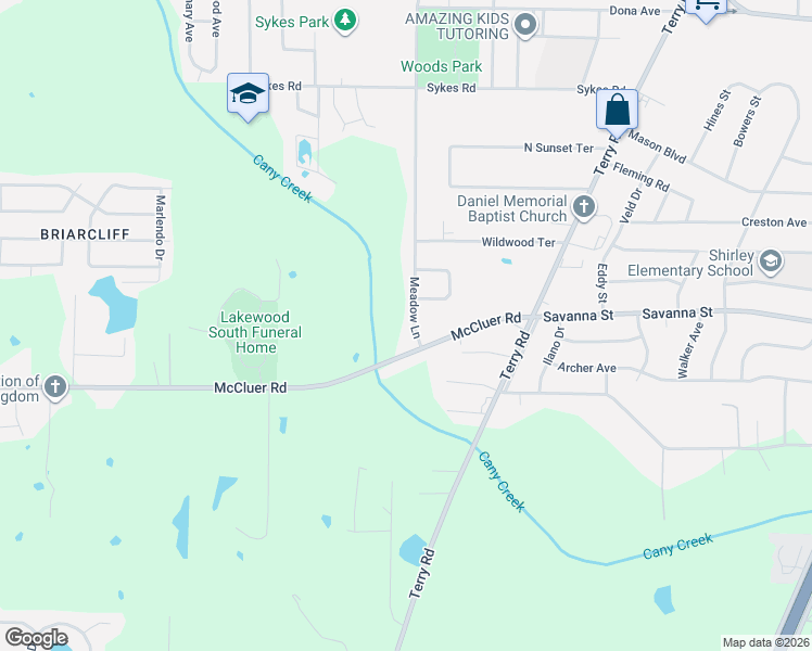 map of restaurants, bars, coffee shops, grocery stores, and more near 3885 Meadow Lane in Jackson