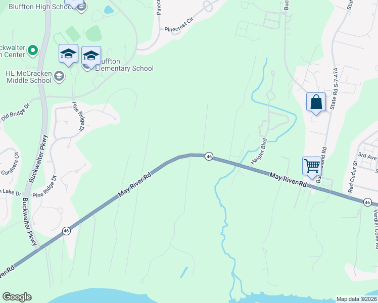 map of restaurants, bars, coffee shops, grocery stores, and more near 35 Linden Plantation Drive in Bluffton