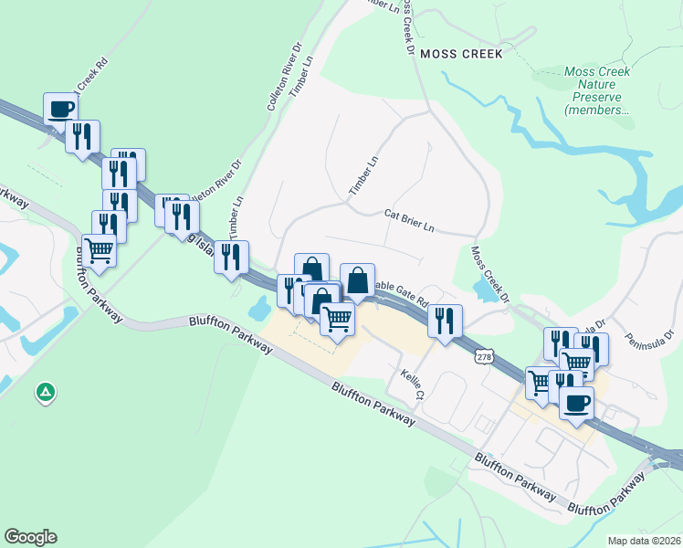 map of restaurants, bars, coffee shops, grocery stores, and more near 49 Wax Myrtle Court in Hilton Head Island