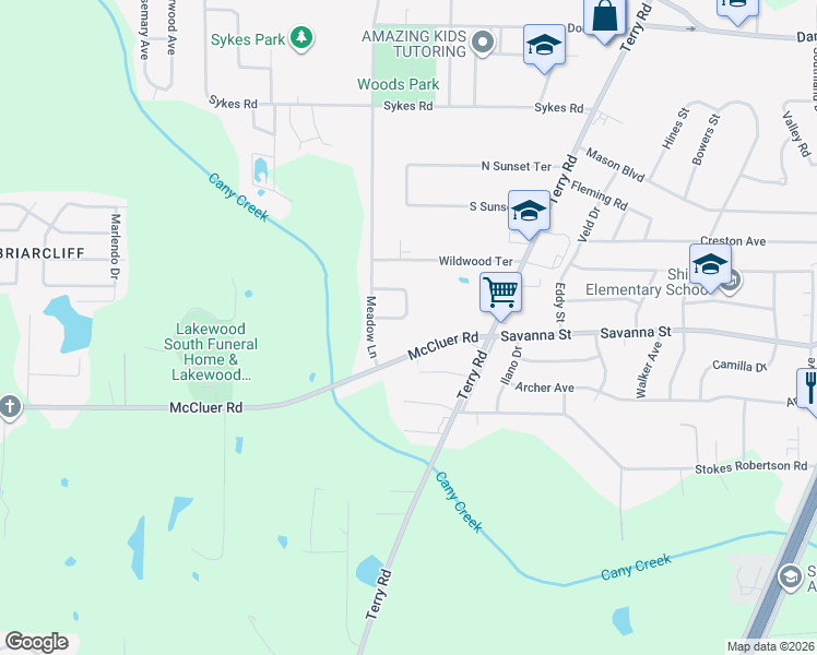 map of restaurants, bars, coffee shops, grocery stores, and more near 163 Wildwood Circle in Jackson