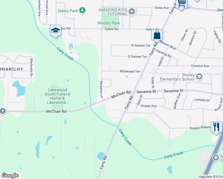 map of restaurants, bars, coffee shops, grocery stores, and more near 163 Wildwood Circle in Jackson