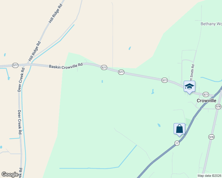 map of restaurants, bars, coffee shops, grocery stores, and more near 1385 Louisiana 577 in Winnsboro