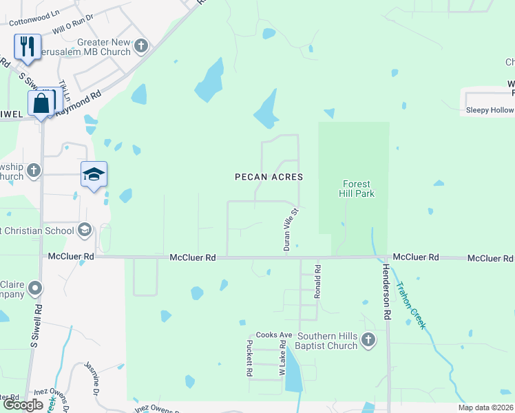 map of restaurants, bars, coffee shops, grocery stores, and more near 167 Travis Wood Street in Jackson