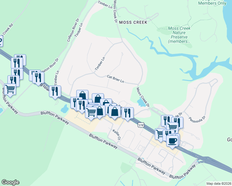 map of restaurants, bars, coffee shops, grocery stores, and more near 13 Wax Myrtle Court in Hilton Head Island
