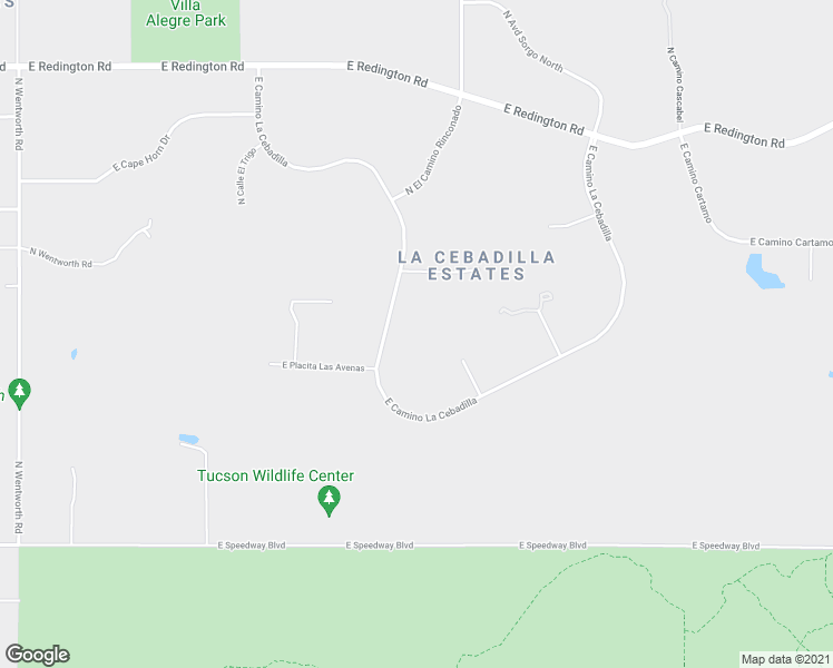 map of restaurants, bars, coffee shops, grocery stores, and more near 13355 East Camino La Cebadilla in Tucson