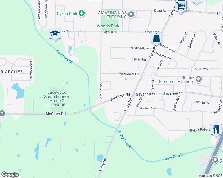 map of restaurants, bars, coffee shops, grocery stores, and more near 163 Wildwood Circle in Jackson