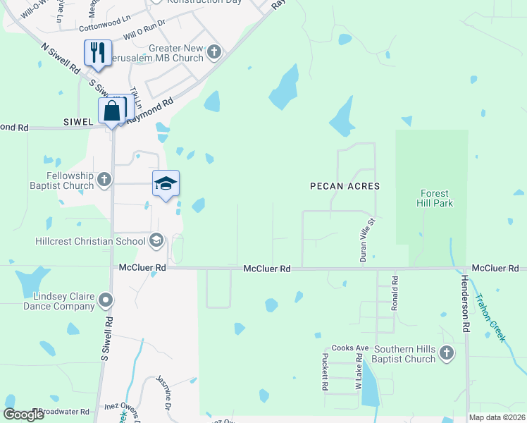 map of restaurants, bars, coffee shops, grocery stores, and more near 166 Chasewood Drive in Jackson