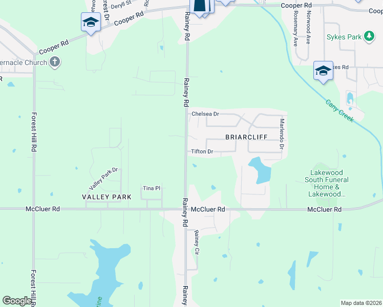 map of restaurants, bars, coffee shops, grocery stores, and more near 3661 Rainey Road in Jackson