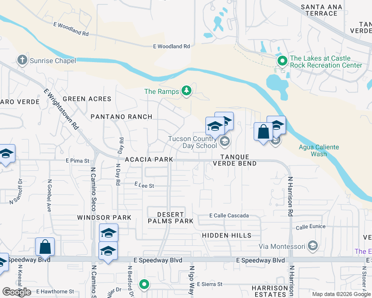 map of restaurants, bars, coffee shops, grocery stores, and more near 1809 North Wrightstown Place in Tucson