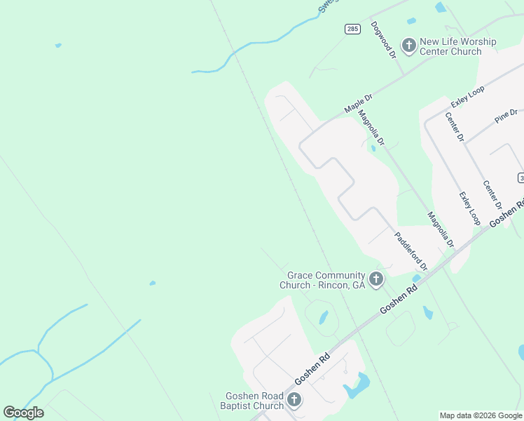 map of restaurants, bars, coffee shops, grocery stores, and more near 1147 Goshen Road in Rincon