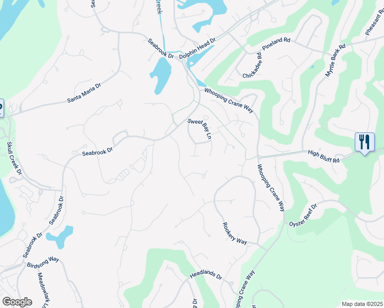 map of restaurants, bars, coffee shops, grocery stores, and more near 6 Sunflower Court in Hilton Head Island
