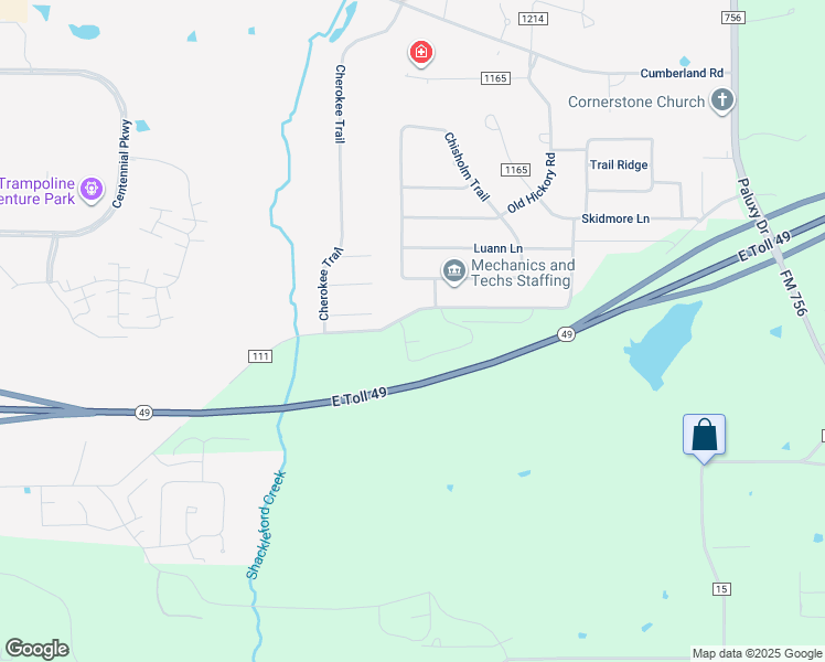 map of restaurants, bars, coffee shops, grocery stores, and more near Coventry Road in Tyler
