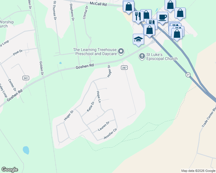 map of restaurants, bars, coffee shops, grocery stores, and more near 106 Live Oak Circle in Rincon
