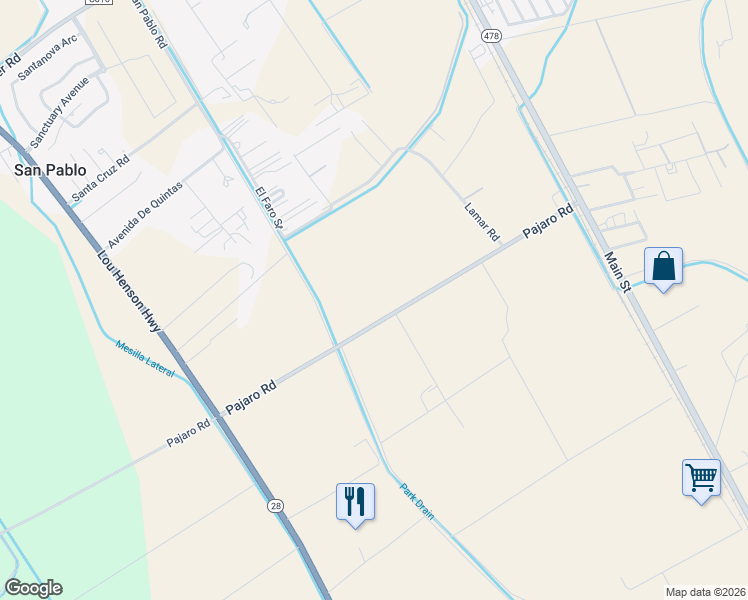 map of restaurants, bars, coffee shops, grocery stores, and more near 956 Pajaro Road in Las Cruces