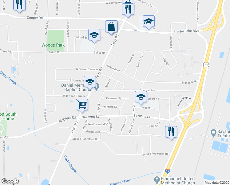 map of restaurants, bars, coffee shops, grocery stores, and more near 153 Creston Avenue in Jackson