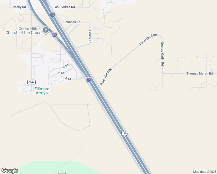 map of restaurants, bars, coffee shops, grocery stores, and more near 5401-5599 Peter Hurd Road in Las Cruces