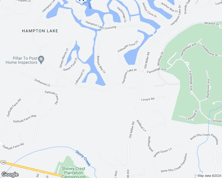 map of restaurants, bars, coffee shops, grocery stores, and more near 285 Hampton Lake Drive in Bluffton