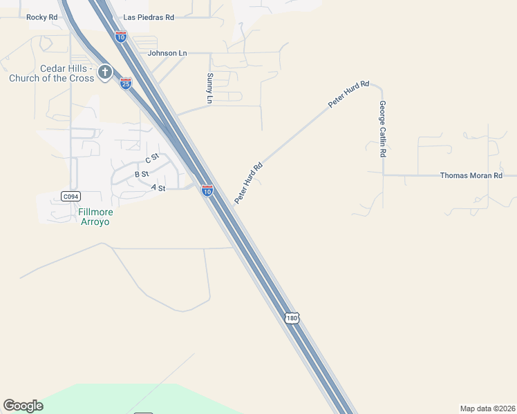 map of restaurants, bars, coffee shops, grocery stores, and more near 5401-5599 Peter Hurd Road in Las Cruces