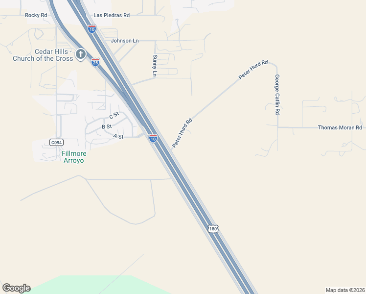 map of restaurants, bars, coffee shops, grocery stores, and more near 5401-5599 Peter Hurd Road in Las Cruces