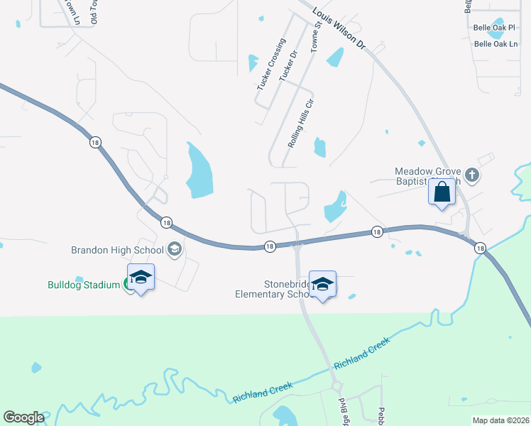 map of restaurants, bars, coffee shops, grocery stores, and more near Hartwood Cove in Brandon