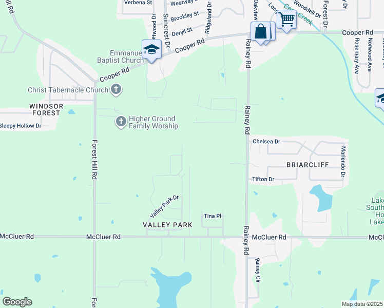 map of restaurants, bars, coffee shops, grocery stores, and more near 673 Valewood Drive in Jackson