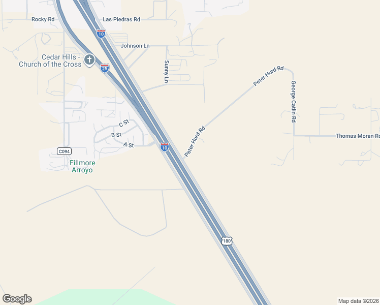 map of restaurants, bars, coffee shops, grocery stores, and more near 5401-5599 Peter Hurd Road in Las Cruces