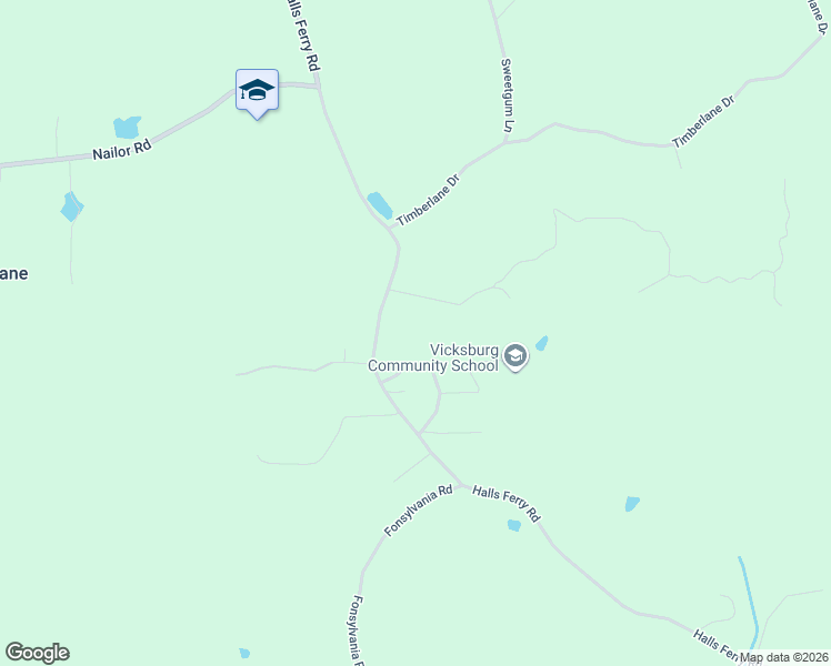 map of restaurants, bars, coffee shops, grocery stores, and more near 9245 Halls Ferry Rd in Vicksburg