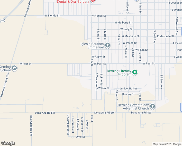 map of restaurants, bars, coffee shops, grocery stores, and more near 2510 South 8th Street in Deming