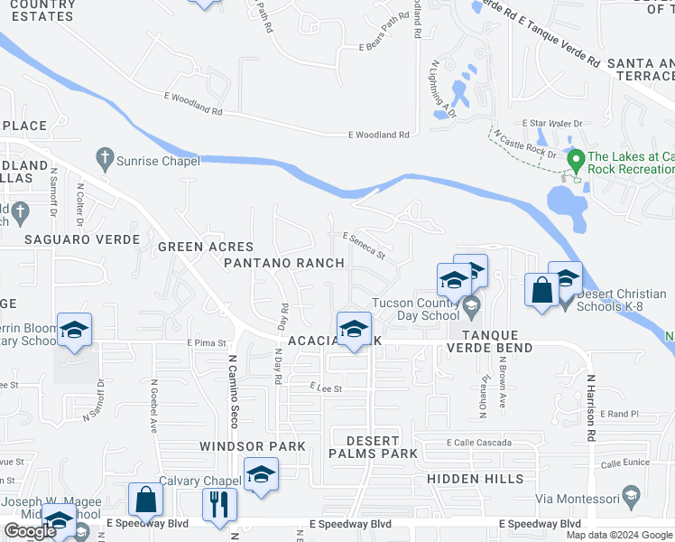 map of restaurants, bars, coffee shops, grocery stores, and more near 1932 North Evelyn Avenue in Tucson