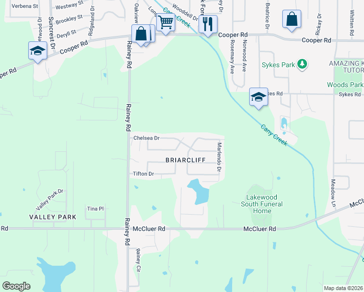 map of restaurants, bars, coffee shops, grocery stores, and more near 609 Upper Darby Road in Jackson