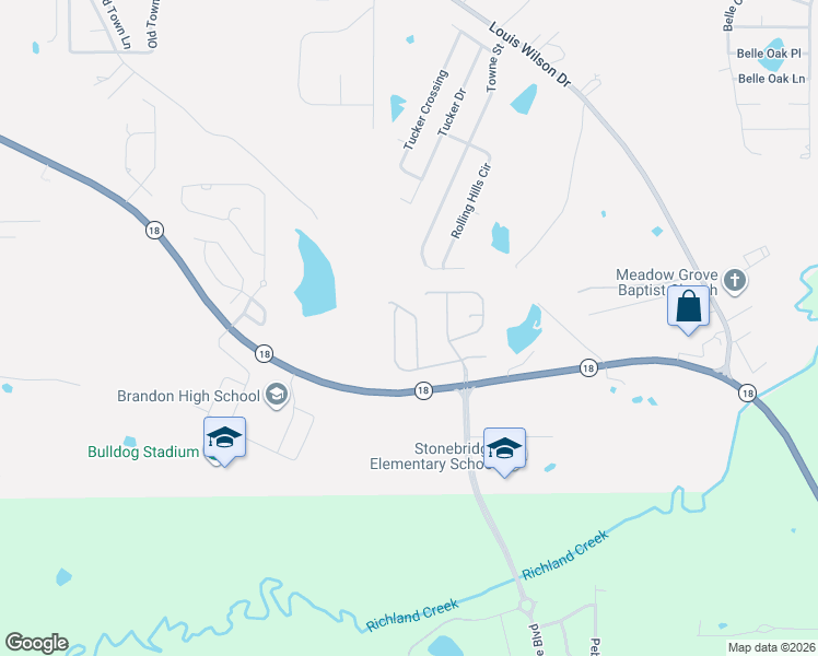 map of restaurants, bars, coffee shops, grocery stores, and more near 715 Hartwood Cove in Brandon