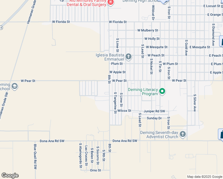 map of restaurants, bars, coffee shops, grocery stores, and more near 2217 South 8th Street in Deming