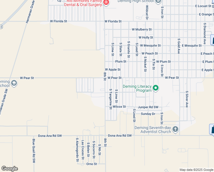 map of restaurants, bars, coffee shops, grocery stores, and more near 2510 South 8th Street in Deming