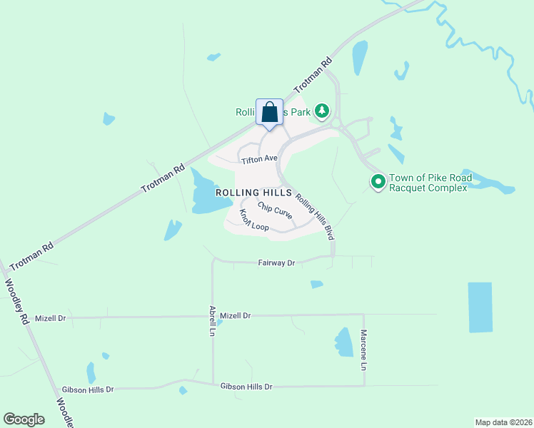 map of restaurants, bars, coffee shops, grocery stores, and more near 7119 Knoll Loop in Montgomery