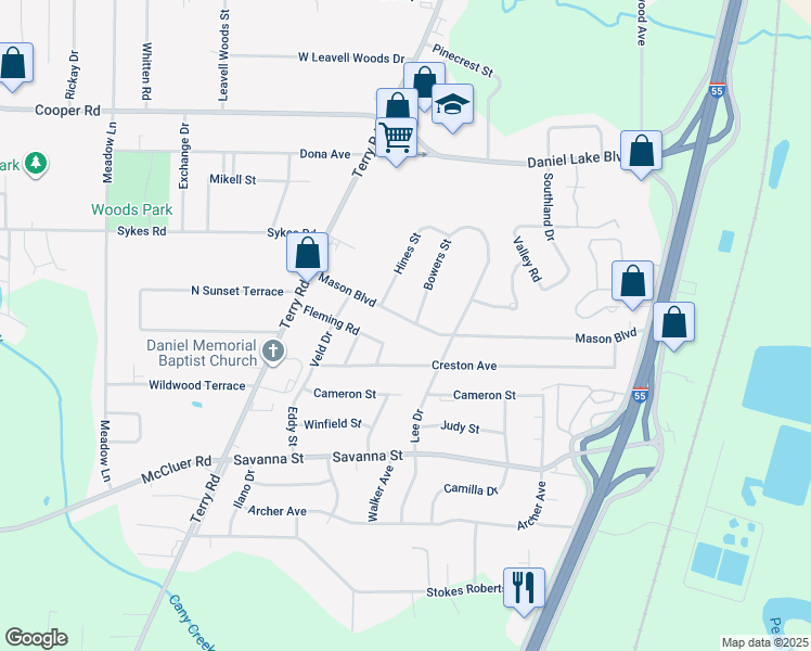 map of restaurants, bars, coffee shops, grocery stores, and more near 230 Mason Boulevard in Jackson