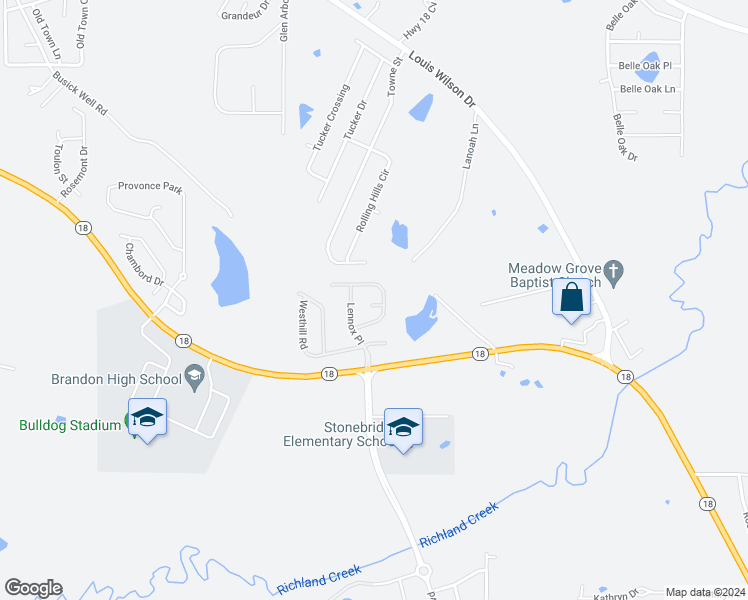 map of restaurants, bars, coffee shops, grocery stores, and more near 404 Montrose Place in Brandon