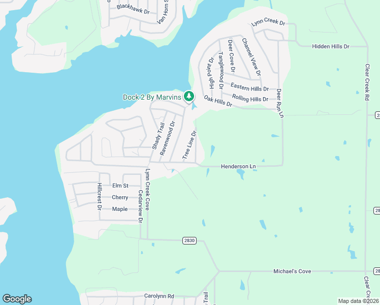 map of restaurants, bars, coffee shops, grocery stores, and more near 119 Tree Line Drive in Mabank