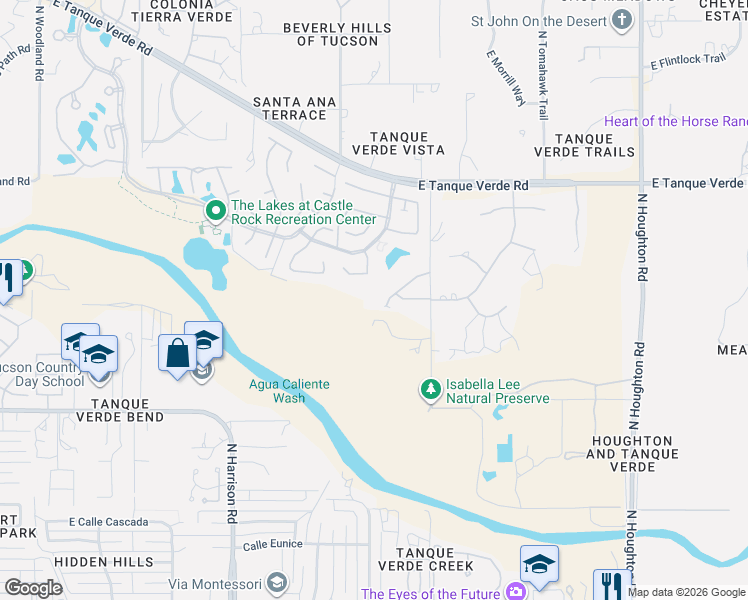 map of restaurants, bars, coffee shops, grocery stores, and more near 9846 East Forest Grove Loop in Tucson