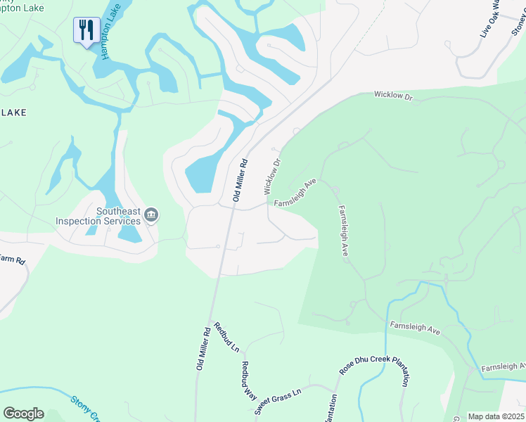 map of restaurants, bars, coffee shops, grocery stores, and more near 323 Farnsleigh Avenue in Bluffton