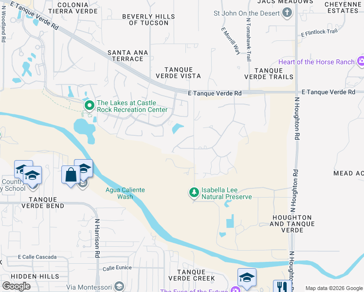 map of restaurants, bars, coffee shops, grocery stores, and more near 9859 East Forest Grove Loop in Tucson