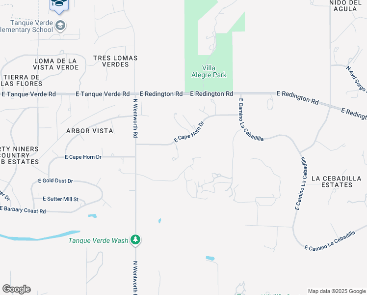 map of restaurants, bars, coffee shops, grocery stores, and more near 12890 East Cape Horn Drive in Tucson