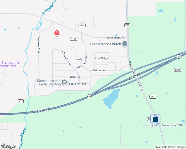 map of restaurants, bars, coffee shops, grocery stores, and more near 1587 1710 Skidmore Lane in Tyler