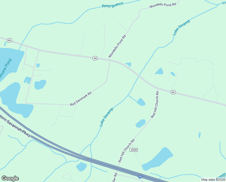 map of restaurants, bars, coffee shops, grocery stores, and more near 830 Rad Denmark Road in Brooklet