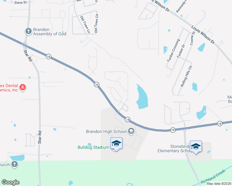 map of restaurants, bars, coffee shops, grocery stores, and more near 722 Chambord Drive in Brandon