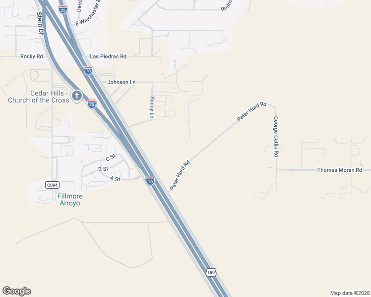 map of restaurants, bars, coffee shops, grocery stores, and more near 5536 Peter Hurd Road in Las Cruces