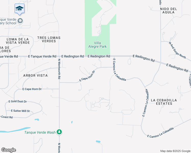map of restaurants, bars, coffee shops, grocery stores, and more near 12970 East Cape Horn Drive in Tucson